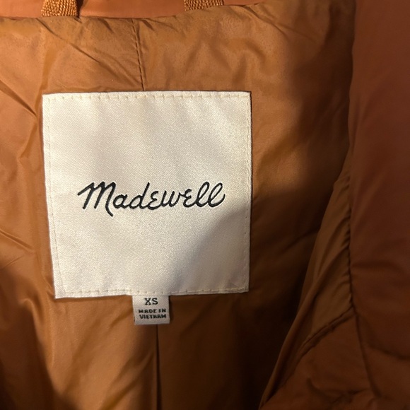 Madewell Women’s Air Puff Quilted Shacket Warm Coffee Rust Orange XS - Picture 3 of 7